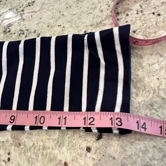 New LA Made top blouse blue and white horizontal striped. Size M - Picture 11 of 12